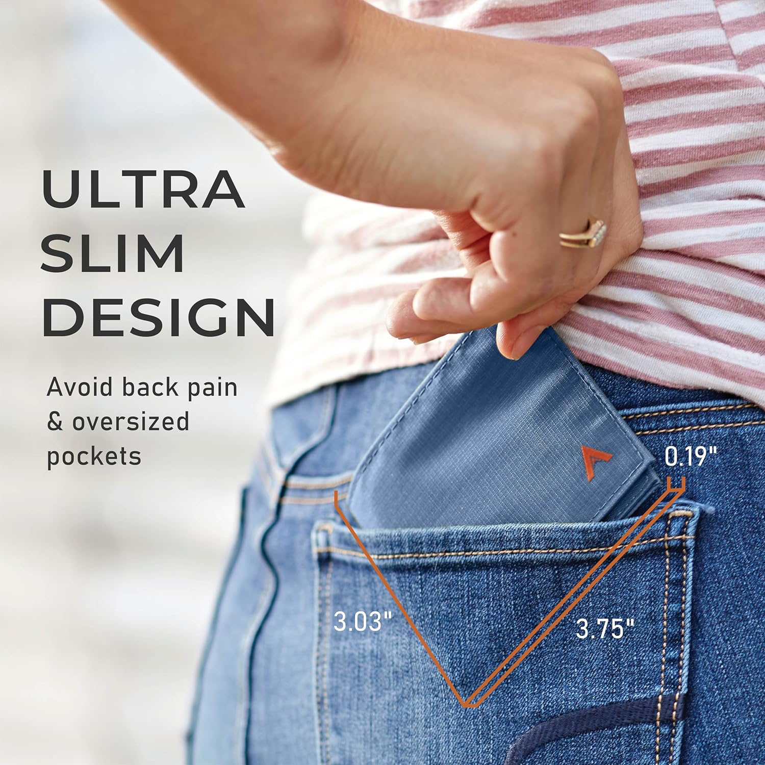 Allett Sport Wallet, Indigo Blue | Nylon, RFID Blocking, Bifold, Slim, Minimalistic, Front Pocket | Holds 2-10+ Cards | for Men & Women - Image 6