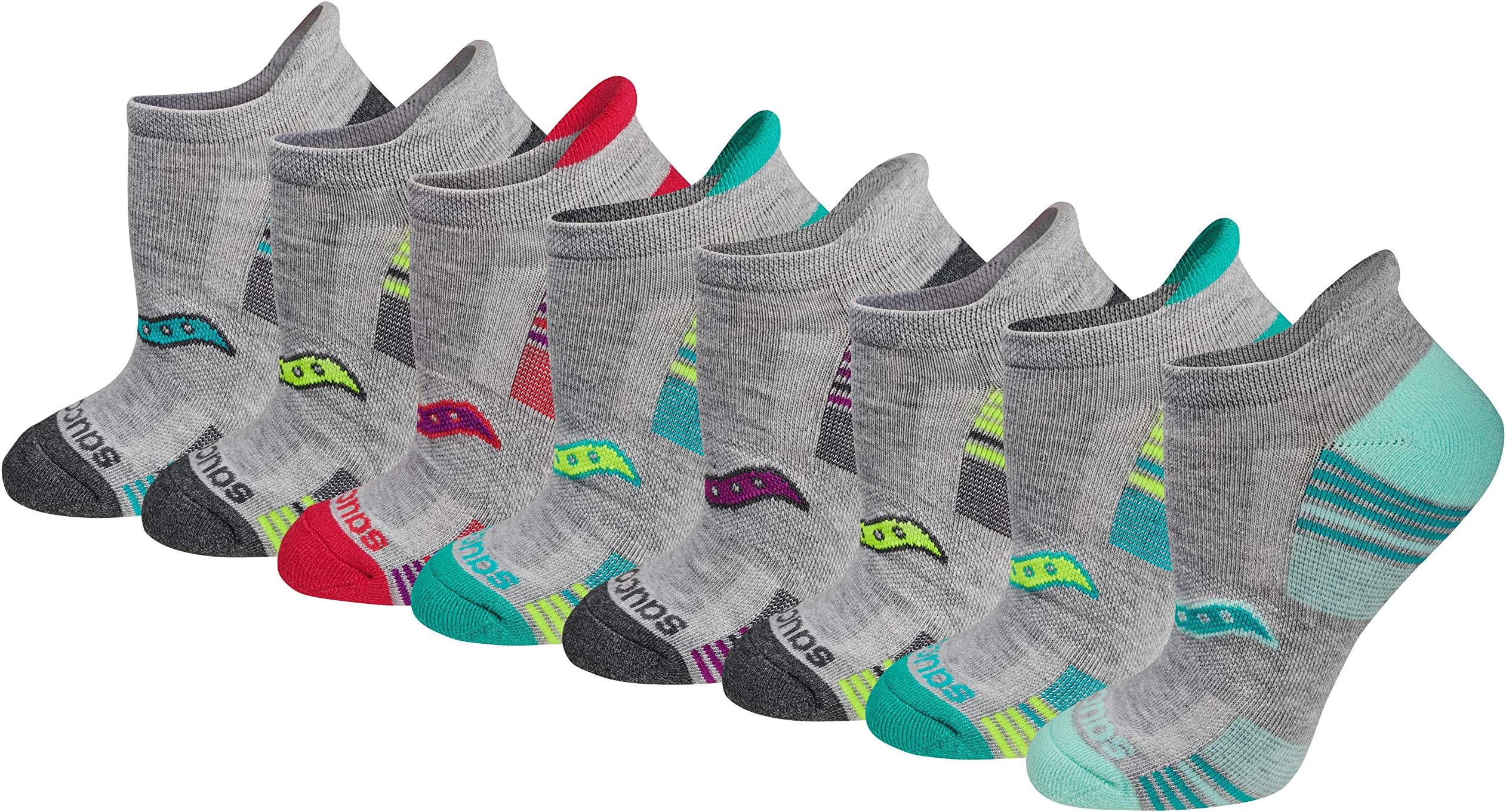 Women's RunDry Performance Heel Tab Athletic Socks, Available in S-L (8, 16, 24 Pairs)