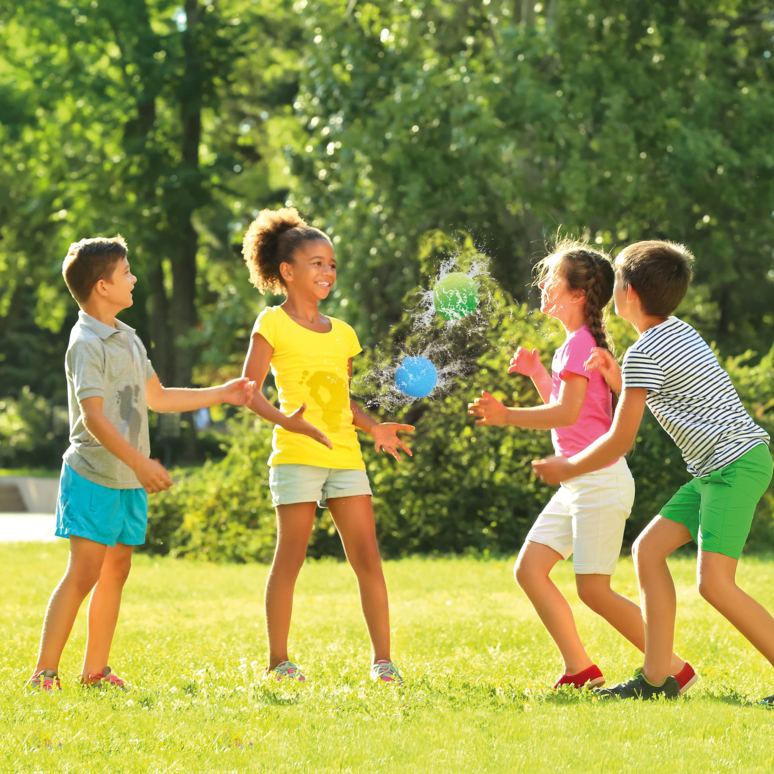 Toi-Toys Reusable Water Bombs Including Ball Slingshot - Water Balls Set - Water Softball - Diameter 8 cm - Pack of 3 - Summer Outdoor
