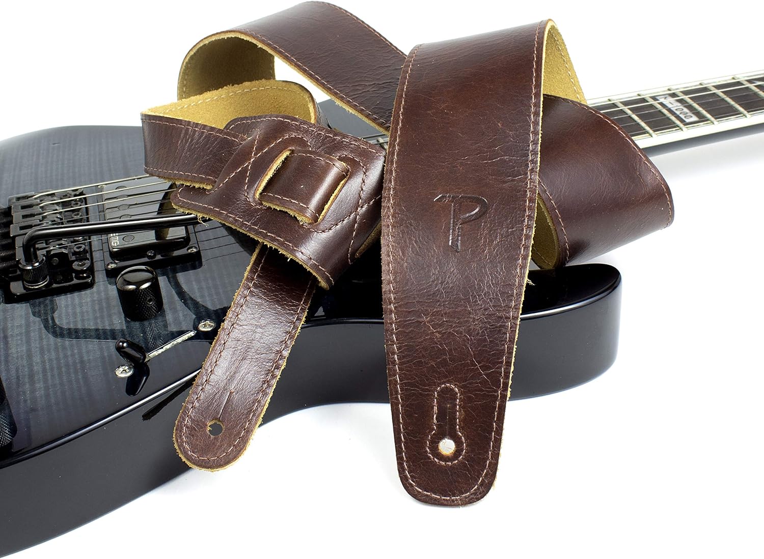 Perri's Leathers Ltd. - The Africa Collection - Adjustable Strap From 41″ to 56″ for Electric, Acoustic, Bass Guitar - The Africa Collection - Chocolate (AFR25-6875)