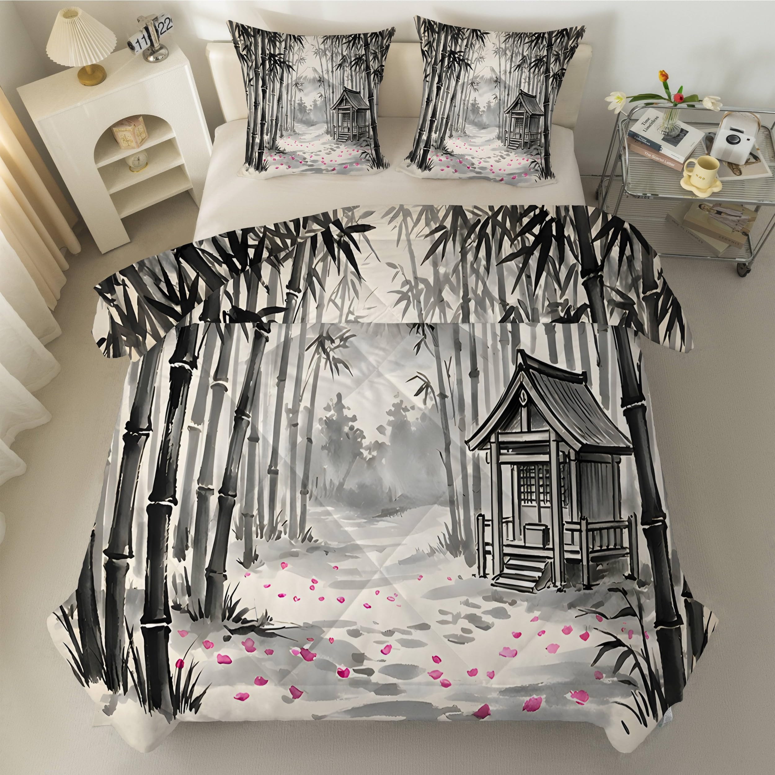 Couette 140x200 Enfant Réversible 4 Saisons sans Housse Motif Cerisier
