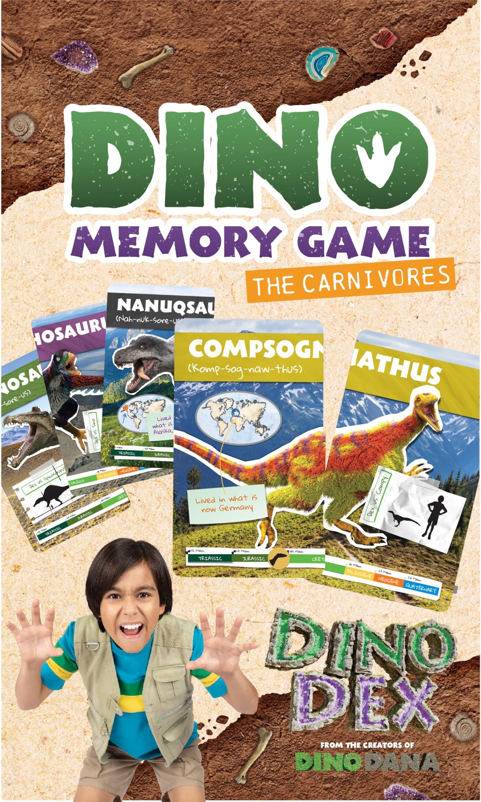 Dino Memory Game: The Carnivores: (Dino Cards, Dinosaur Book for 6 year old)