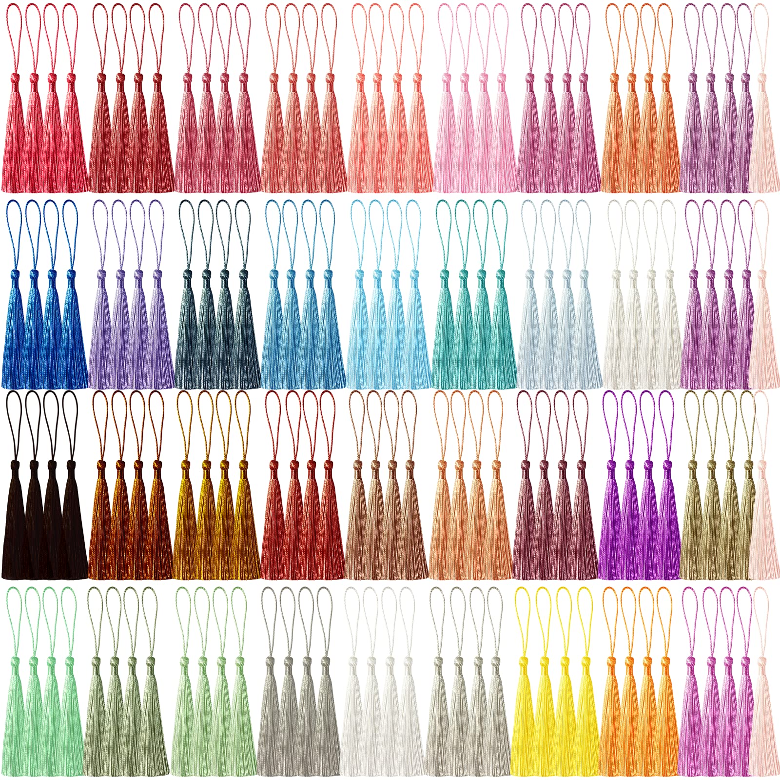 148 pcs bookmark tassels for craftskey chain mini tassels for jewelry making amp graduation book marks37 colors 4 pcs of each