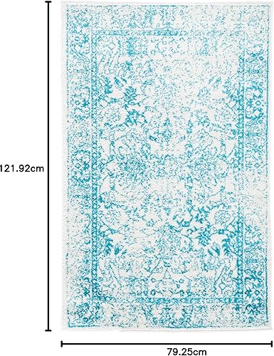 Miniatura 402 de Safavieh colección Adirondack - Alfombra de área, 6 x 9 pies, gris y azul, diseño oriental desgastado, no desprende pelusa, fácil cuidado, ideal