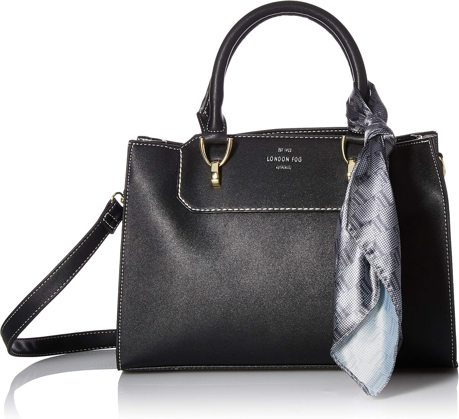London Fog womens Belmont Satchel Black, black, One Size