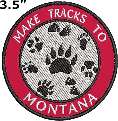 Miniatura 6 de Make Tracks to Montana - Parches decorativos bordados de 3.5 pulgadas, para planchar o coser, recuerdos de vacaciones, viajes, aventura, tema