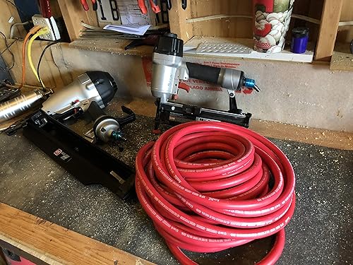 Miniatura 3 de Amflo 552-50AE 300 PSI manguera de aire de caucho 38 pulgadas x 50 pies con terminación MNPT 14 pulgadas