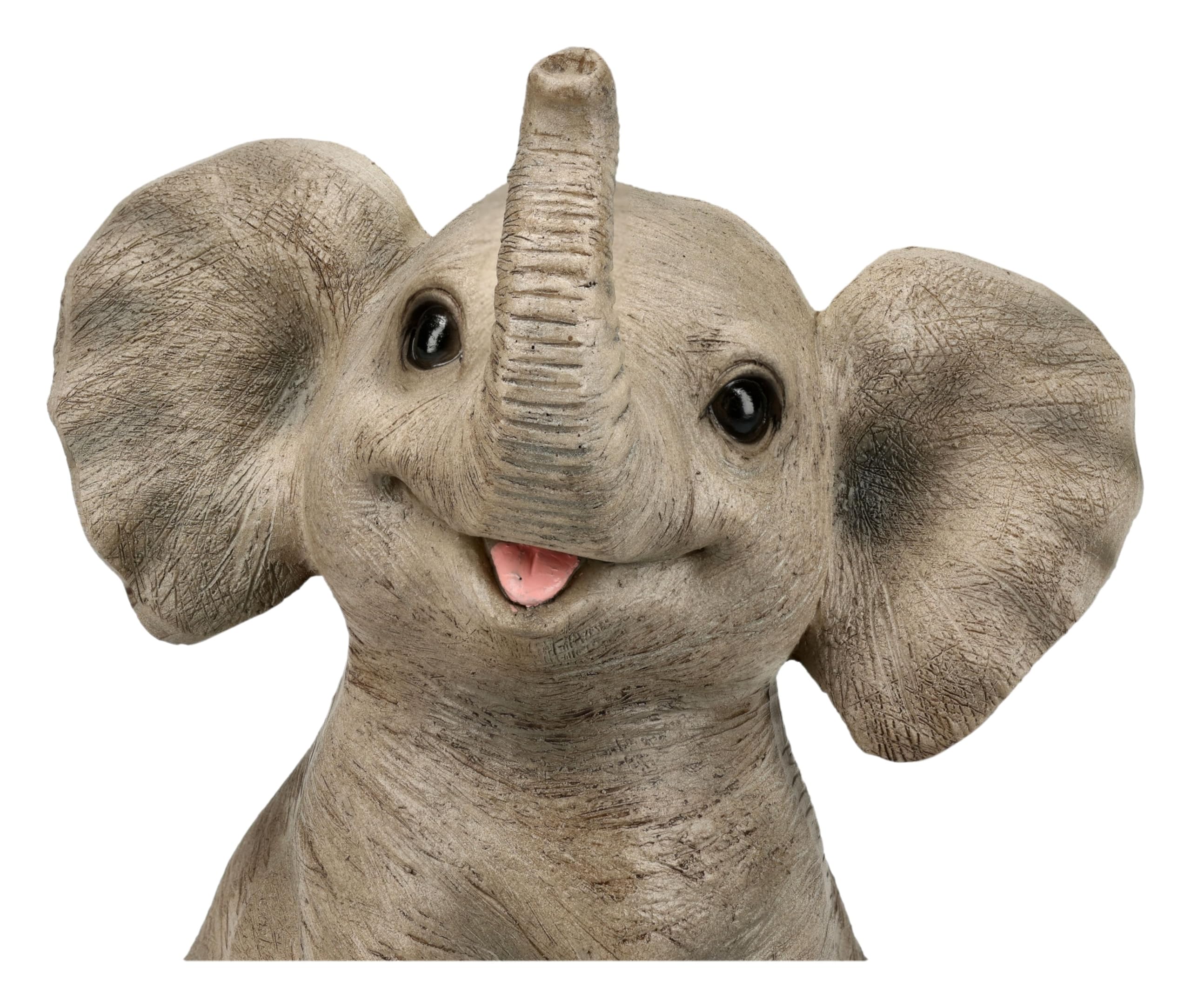 Figuren Shop GmbH Figura di elefante – Grazioso vitello di elefante – Figura animale dipinta a mano (14 cm) – Carina figura decorativa – portafortuna & idea regalo per gli amanti degli animali