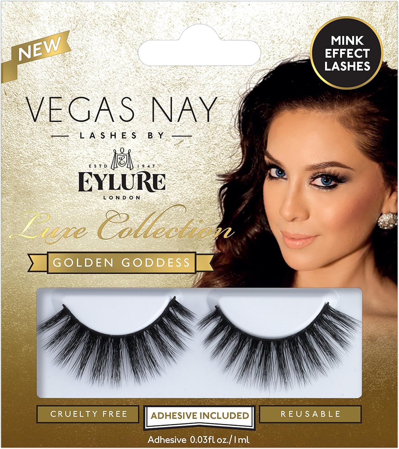Eylure Vegas Nay Platinum Princess False Eyelashes, Reusable, Adhesive Included, 1 Pair, Cruelty Free : Beauty & Personal Care