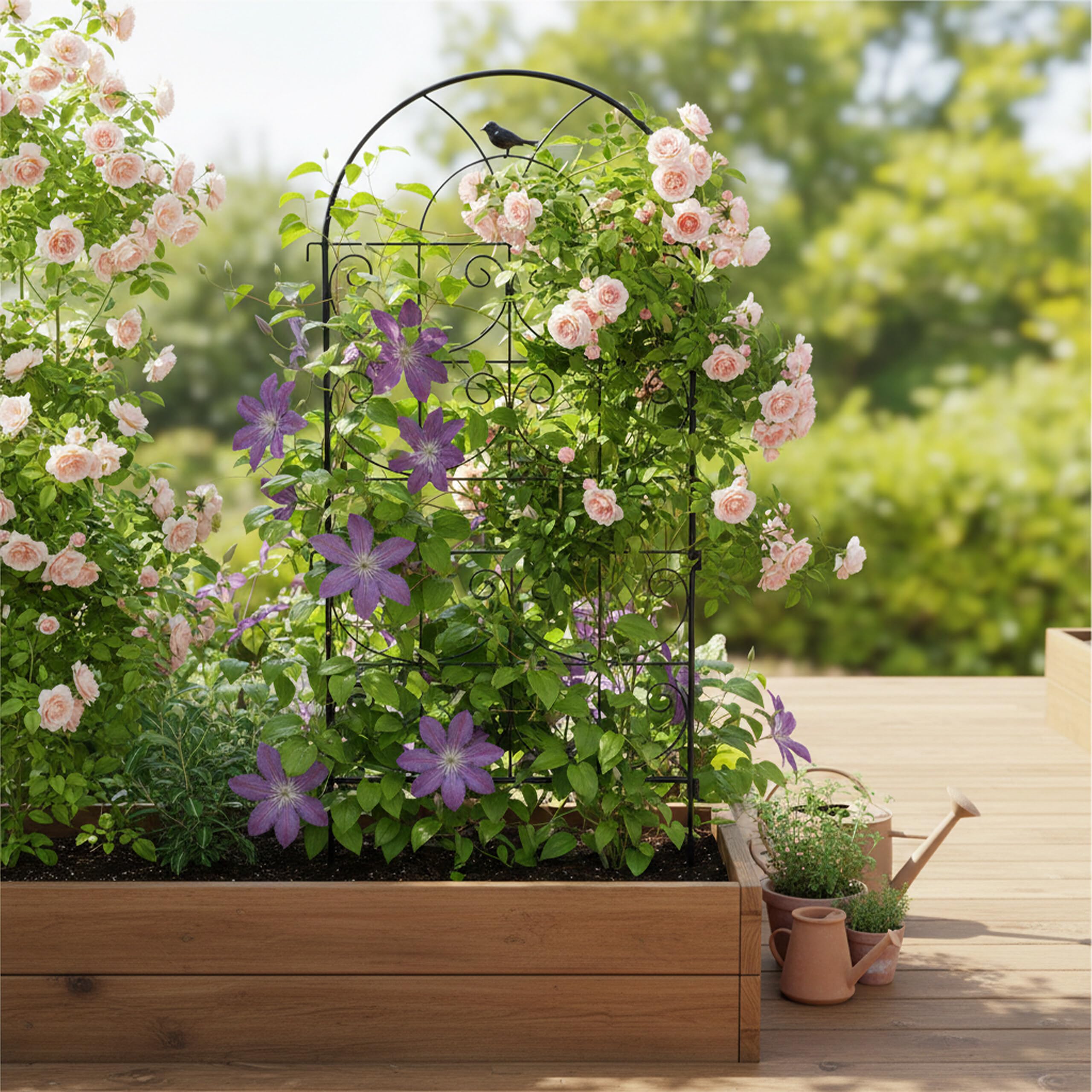 Relaxdays Griglia per rampicanti, Set 2, HxB: 116 x 50 cm, Metallo, Supporto Piante