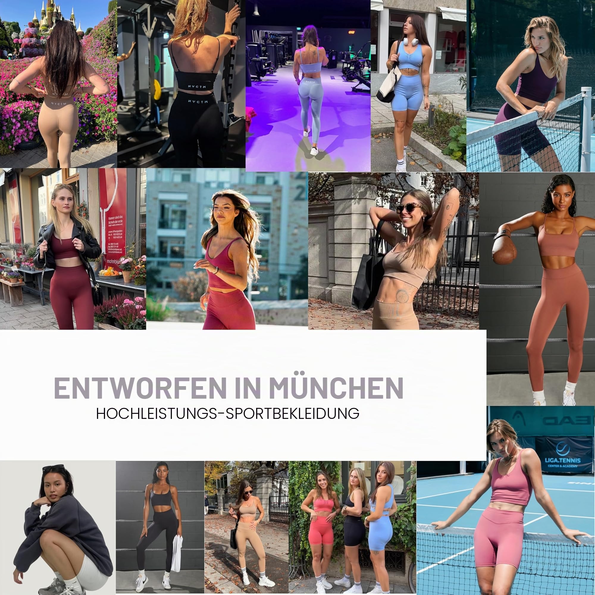 2-teiliges Gym Set für Damen, Sport Set für Frauen, Gym Leggings + Sport BH für Frauen, High Waist, Yoga Leggings Damen, Booty Scrunch, Blickdicht, Workout-Set