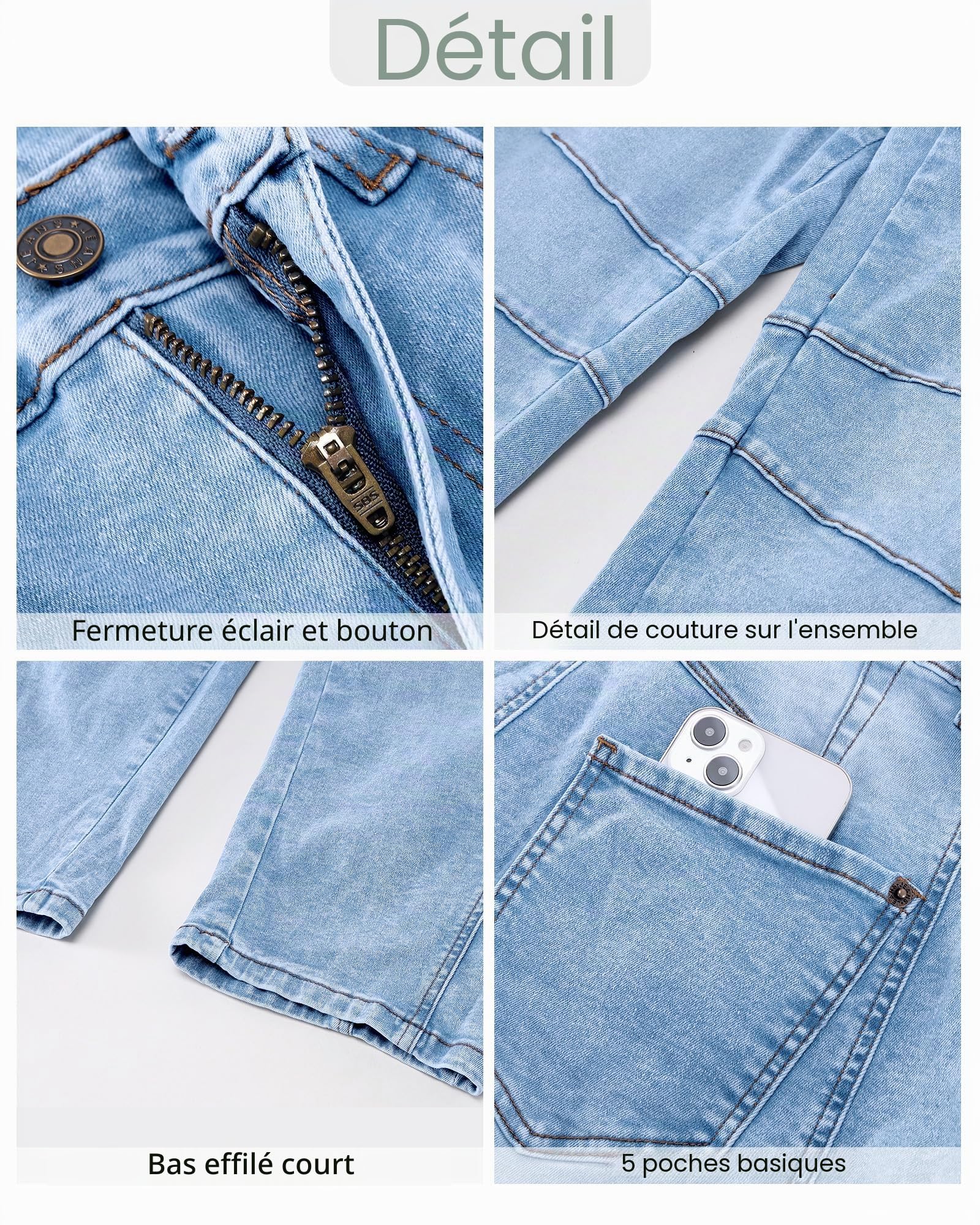 Vetinee Jeans Baggy Femme Taille Haute Barrel Jean