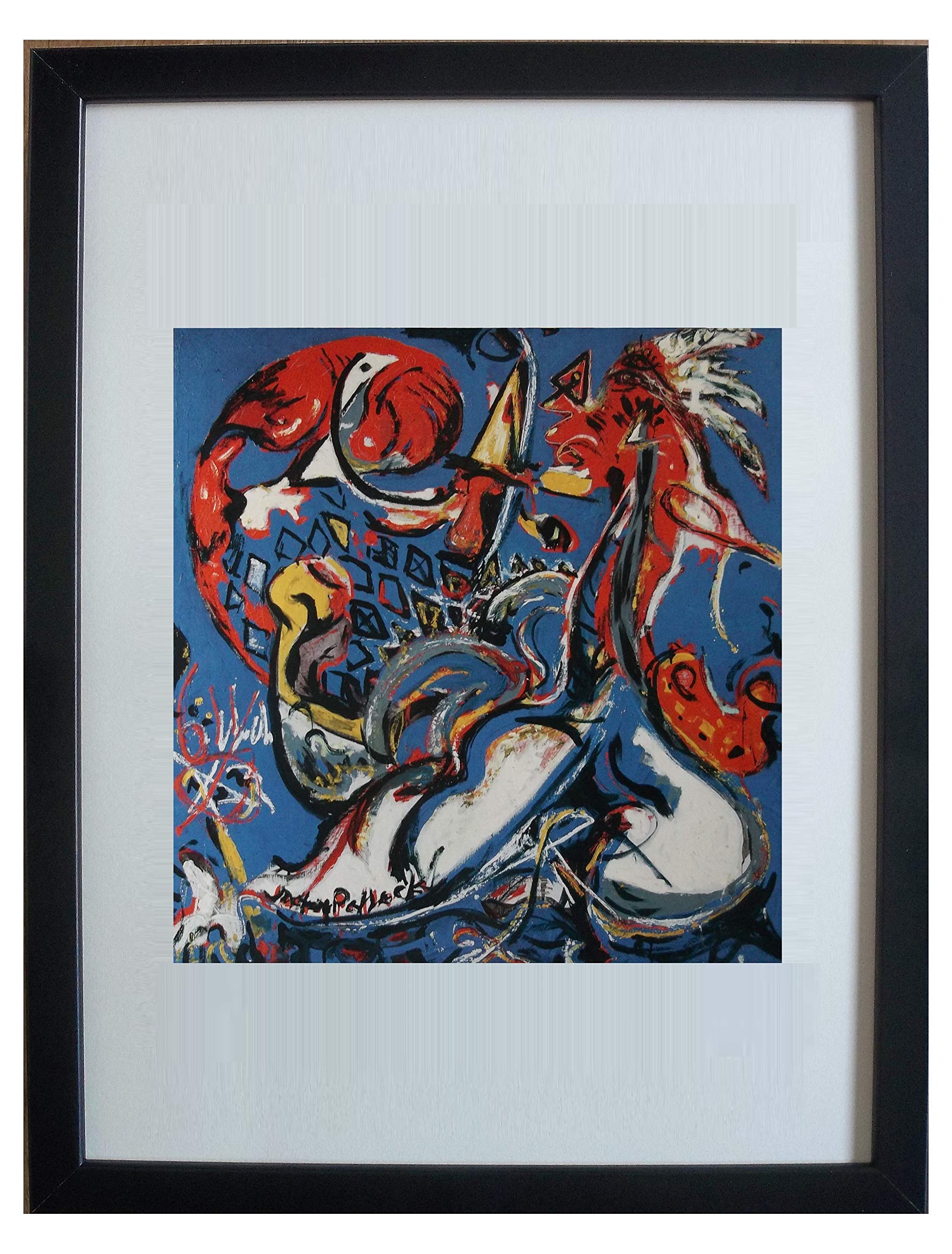 Framed and Mounted Pollock, The Moon Woman Cuts the Circle by Jackson Pollock - 20" x 16" - Part of the Taschen Portfolio released in 2006