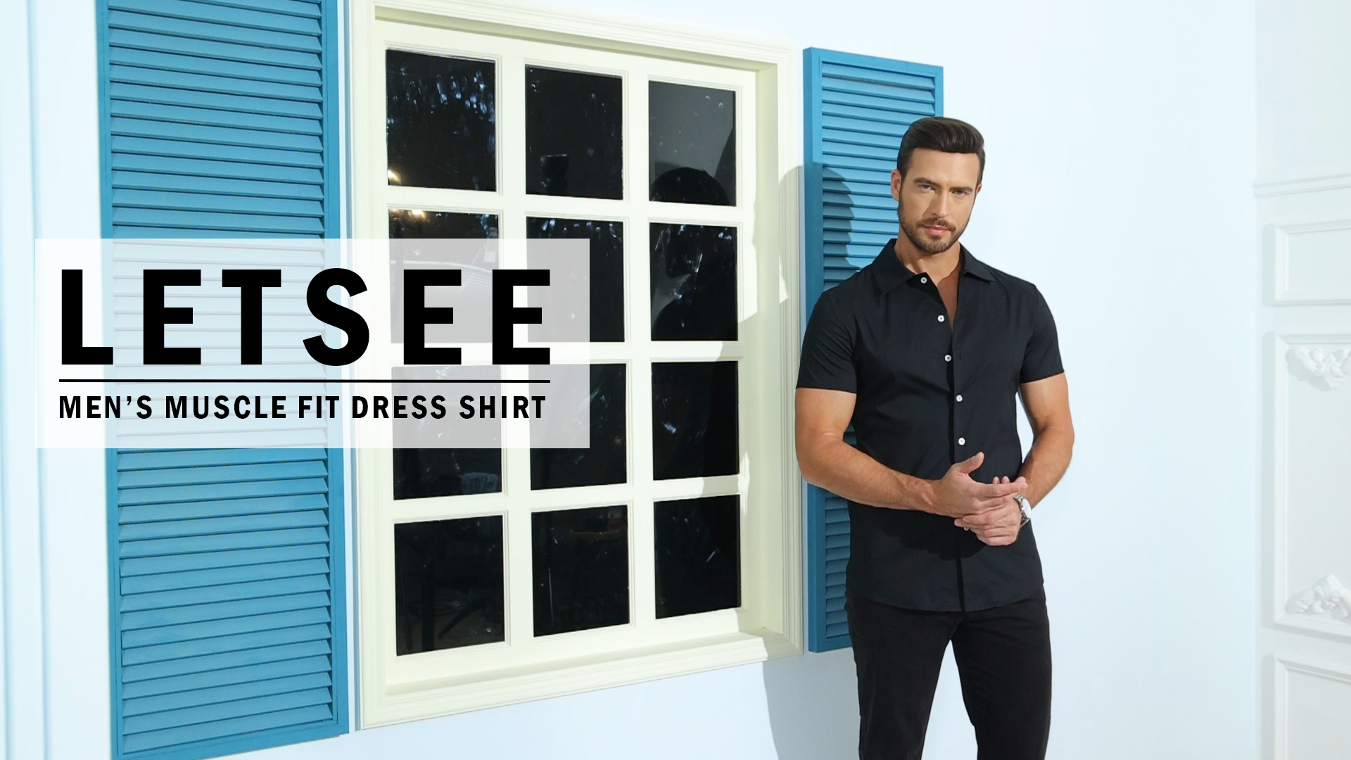 LETSEE Men's Muslce Fit Dress Shirt