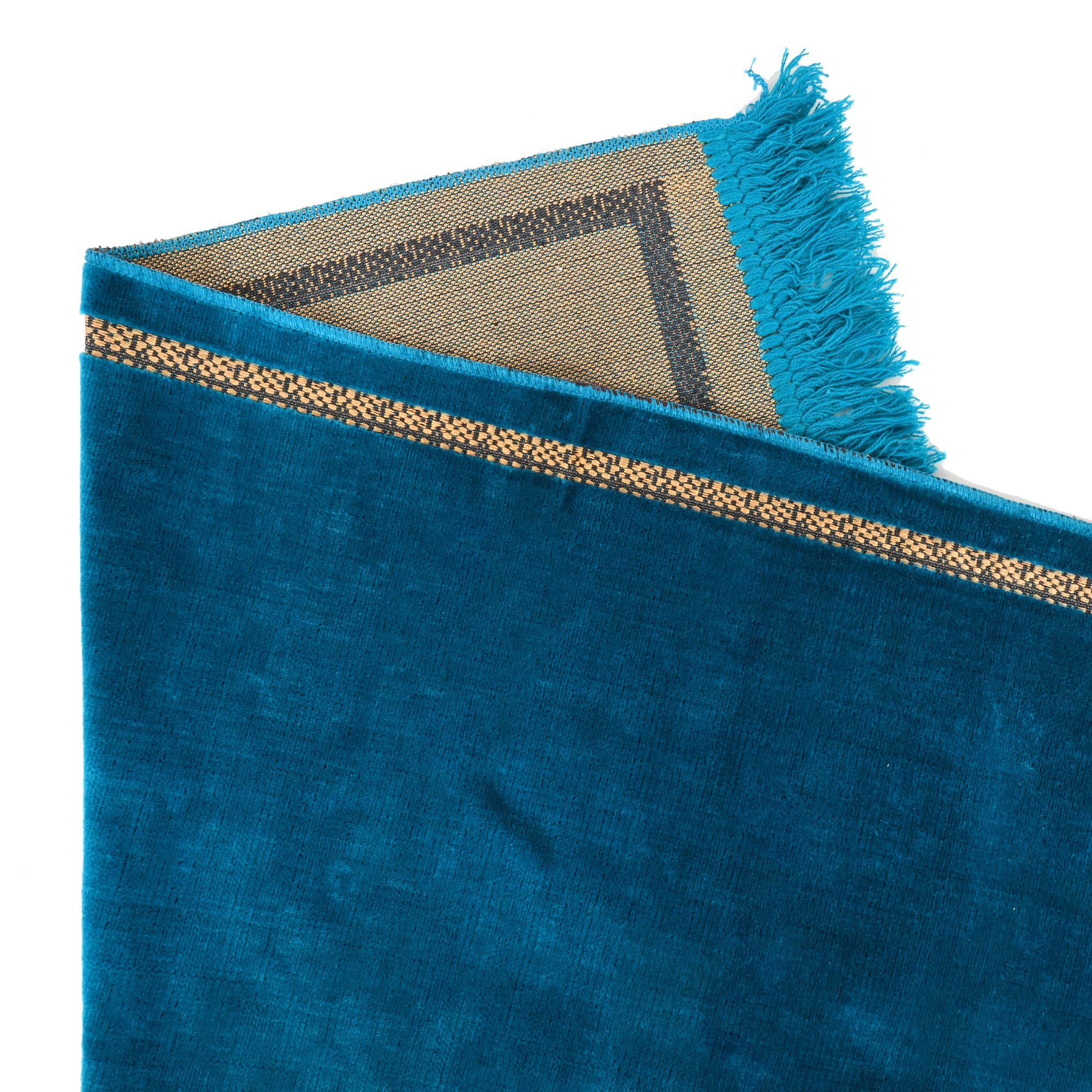 Velvet Prayer Mat - Blue Janamaz for Namaz -7