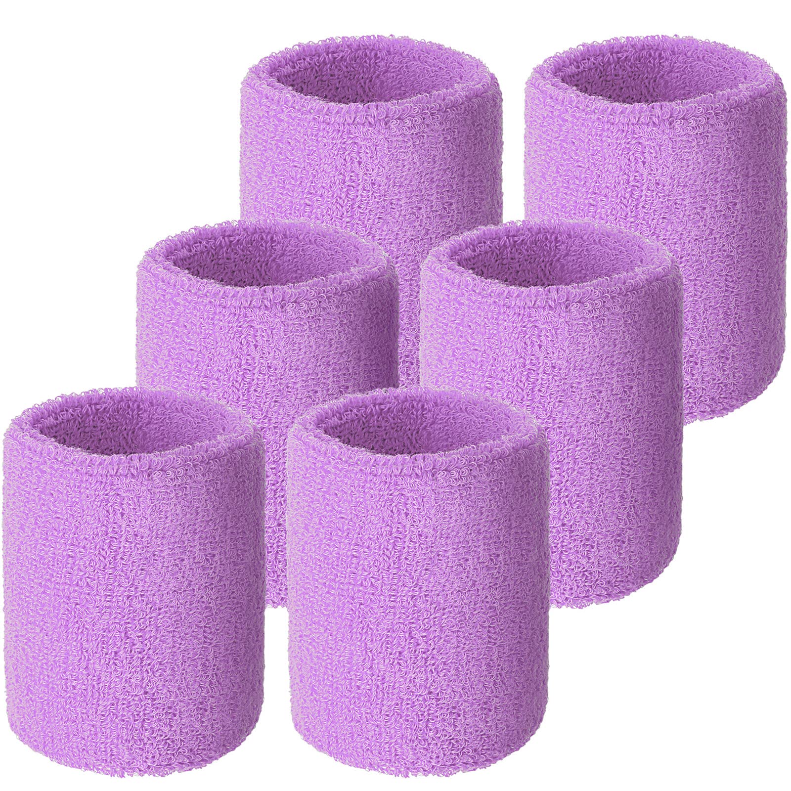 Willbond 6 x Sweatbands for Sports, Tennis, Sports, Tennis, Running, Work (Fresh Purple) โ image 1