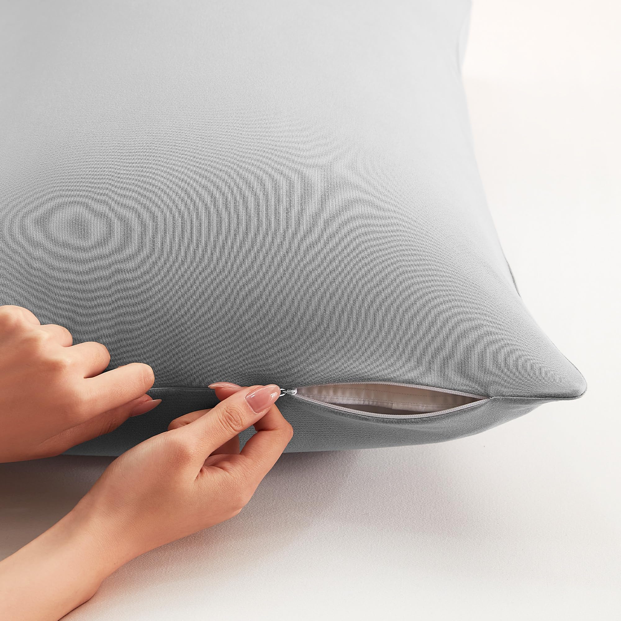 Sonive Kissenbezug 40x40, Kopfkissenbezug 40x40cm 2er Set, Atmungsaktive Kissenbezüge, 100% Mikrofaser Resistent und Hypoallergen Kissenhülle, Hellgrau