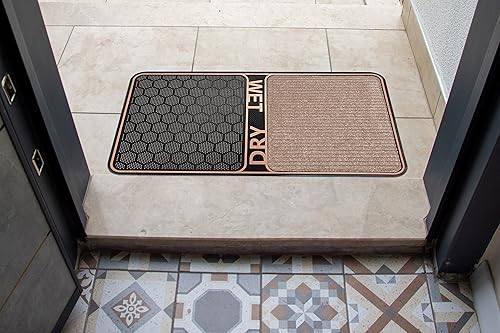 Miniatura 2 de J&V TEXTILES Tapete 2 en 1 de limpieza de zapatos en seco y húmedo, 18 x 32 pulgadas, antideslizante, lavable a máquina, bandeja para botas perfecta