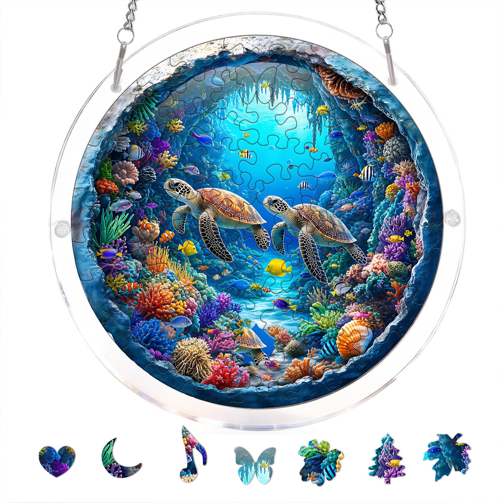 Acrylic Jigsaw Puzzle Suncatcher - Stained Glass Decor -12 Acrylic Jigsaw Puzzle Suncatcher - Stained Glass Decor -12