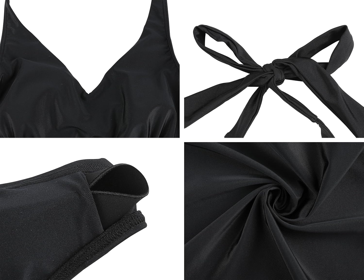 Firpearl Women's Underwire One Piece Swim Dress - Halter V Neck Skirt Bathing Suit Tummy Control Slimming Swimdress - Image 8