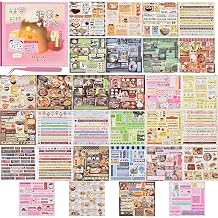 Japanese Retro Cafe Diary Sticker Book - 30 Sheets Vintage Japanese Aesthetic Stickers with Glitter, Matte & Glossy Finishes, Decals for Journaling, Phone Case & DIY Craft3.94x3.94 Inch