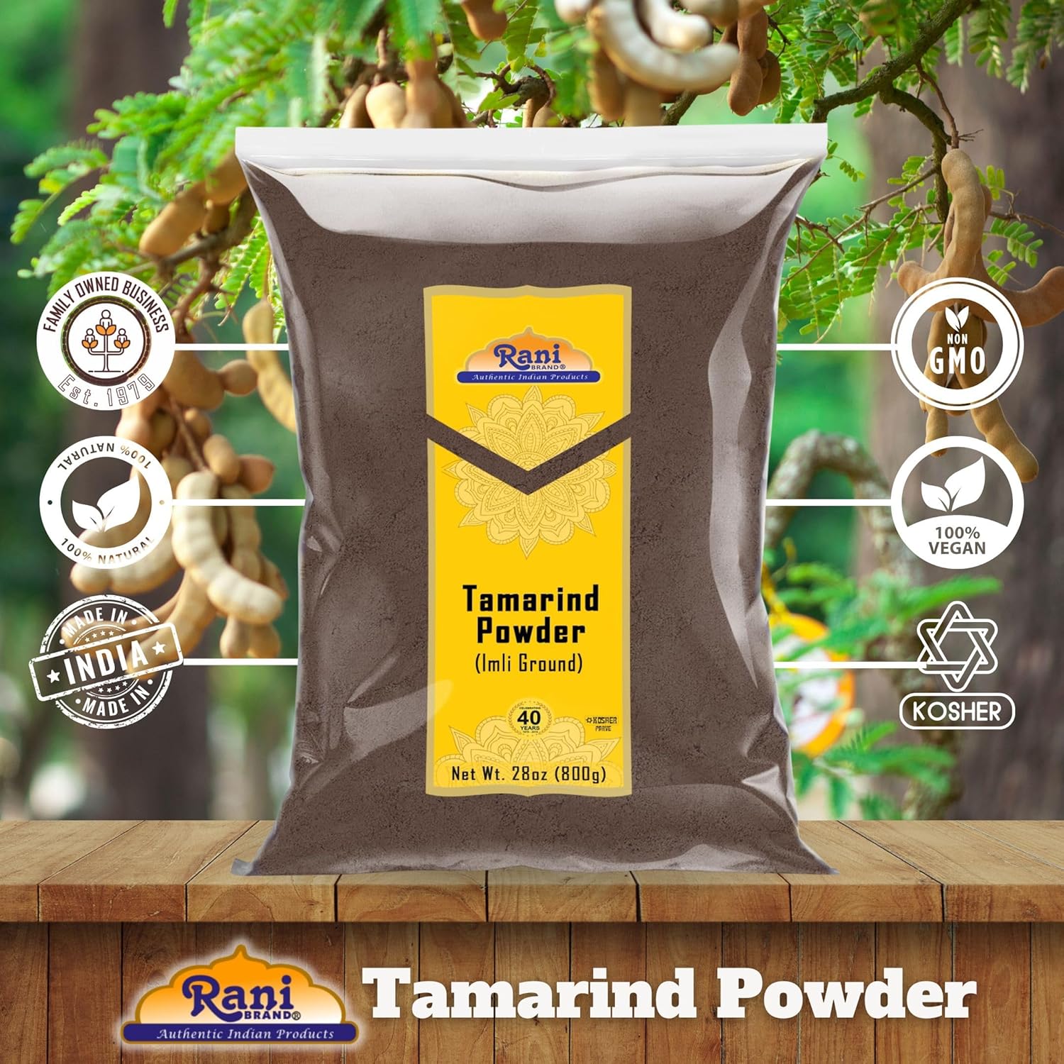 Rani Tamarind Powder (Imli) 28oz (800g) ~ All Natural| No Added Sugar/Salt | Vegan | Gluten Friendly | Kosher | NON-GMO | Indian Origin
