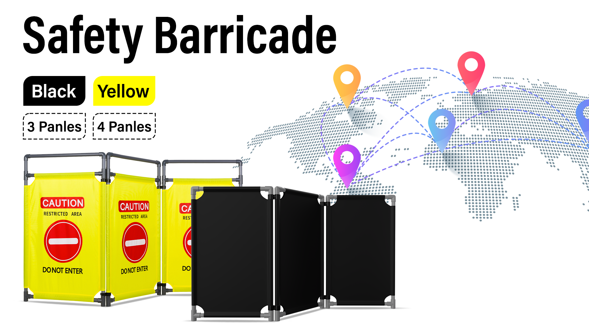 Amazon.com: 3 Panels Safety Barricade,5.8FT Foldable Security