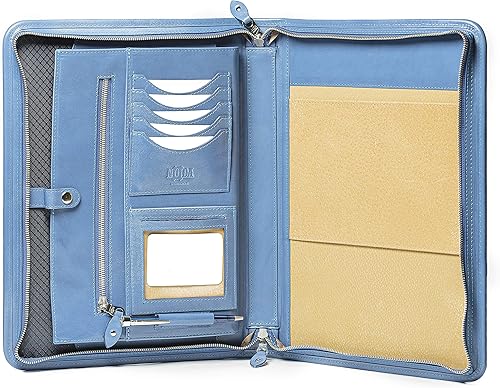 Miniatura 8 de Noda Padfolio profesional - Cartera de currículumscartera de negocios con cierre seguro con cremallera, organizador de documentos expandible y bloc
