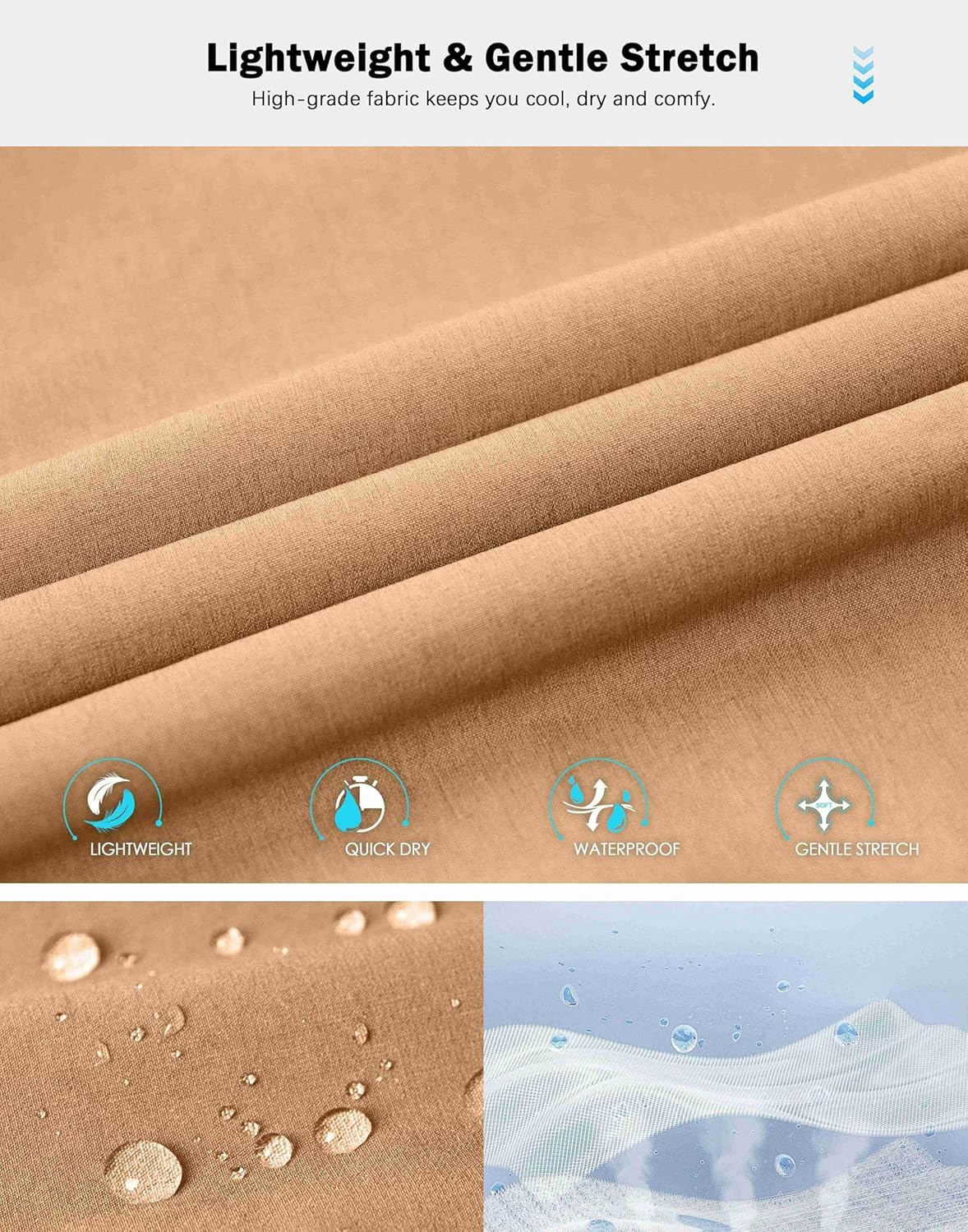 G Gradual Mens Golf Pants Stretch Dress Casual Pants 30"/32"/34" Lightweight Work Travel Slacks for Men with 4 Pockets - Image 5