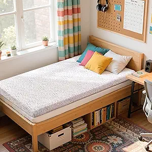 CHUN YI Mattress Topper Twin XL, 3 Inch Memory Foam Mattress Topper for College Dorm Room Essentials, Gel Infused Bed Topper, Extra Long Twin Mattress Pad, CertiPUR-US Certified