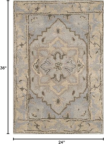 Miniatura 2 de SAFAVIEH Heritage Collection - Alfombra de pasillo, 2 pies 3 pulgadas x 12 pies, beige y gris, hecha a mano, lana oriental tradicional, ideal para