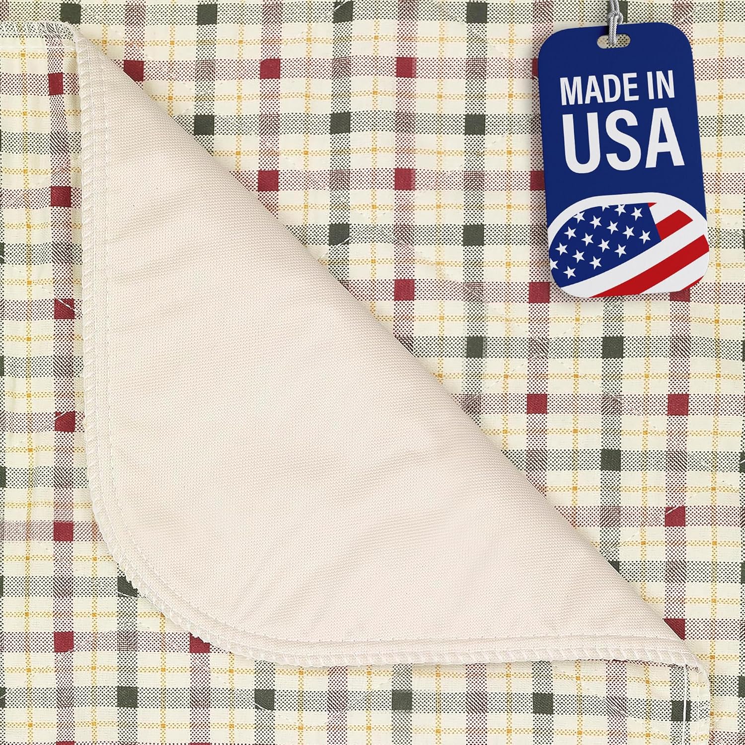 USA Made- Beck's Classic Washable Underpads, 34 x 36 (4 Pk Beige) - Absorbent Reusable Bedwetting Incontinence Pads for Kids, Adults, Elderly, Cats or Dogs- Waterproof Pad for Bed, Couch, Sofa, Floor