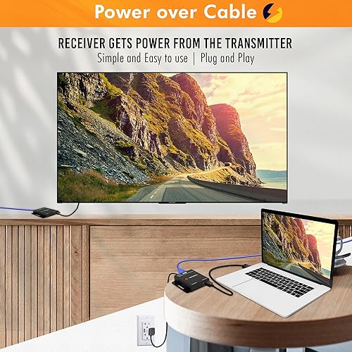 Miniatura 3 de J-Tech Digital Extensor HDMI a través de Ethernet único Cat5e67 1080P hasta 1080P 160 pies Soporte PoC 3D Audio Digital, funciona con computadora