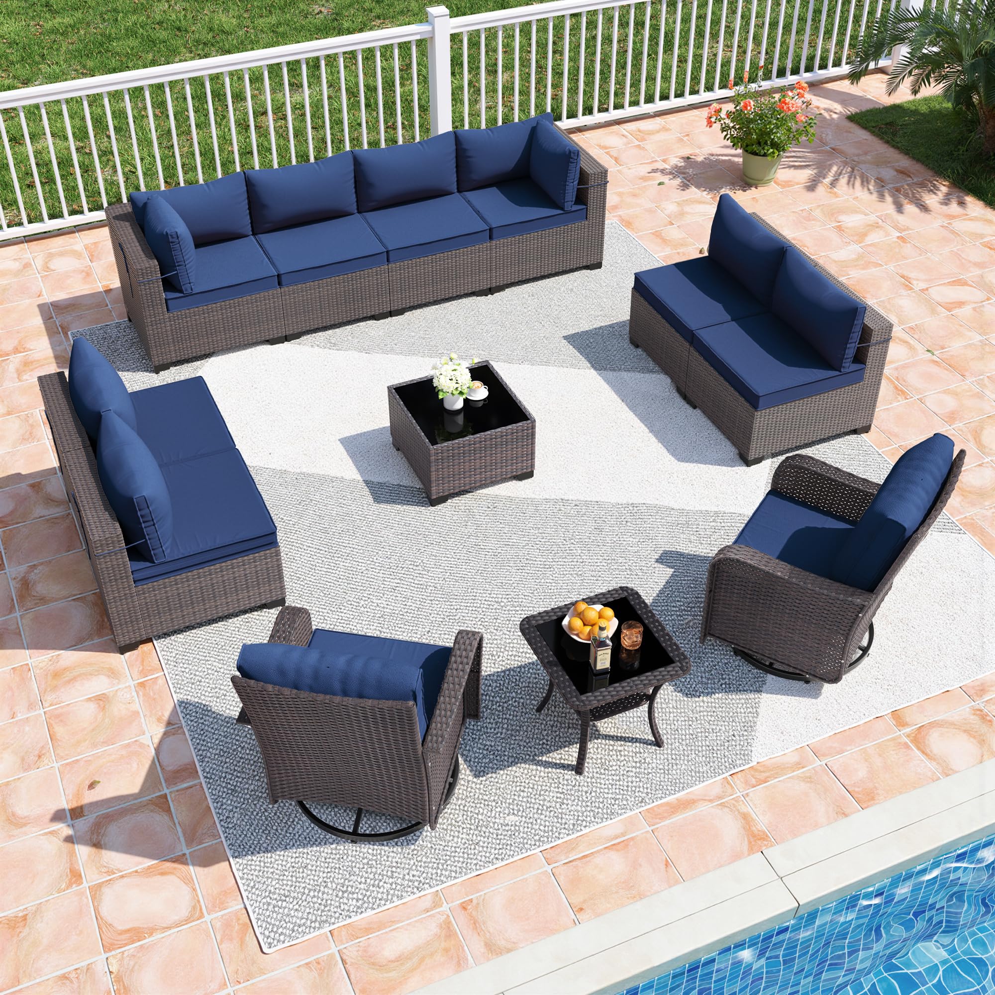 RTDTD 12 Pieces Outdoor Patio Furniture Set