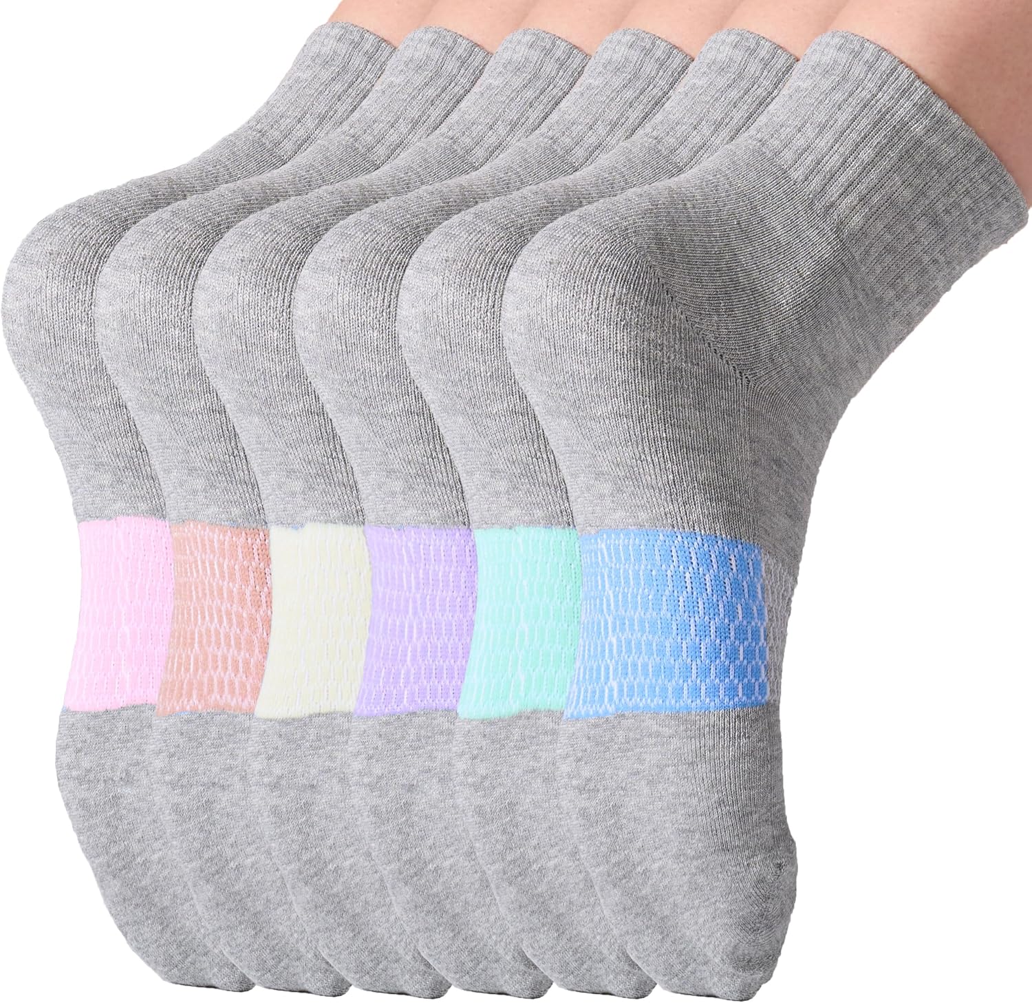 Women's Ankle Socks Cotton Athletic Quarter Socks Cushioned For Women 6 Pairs