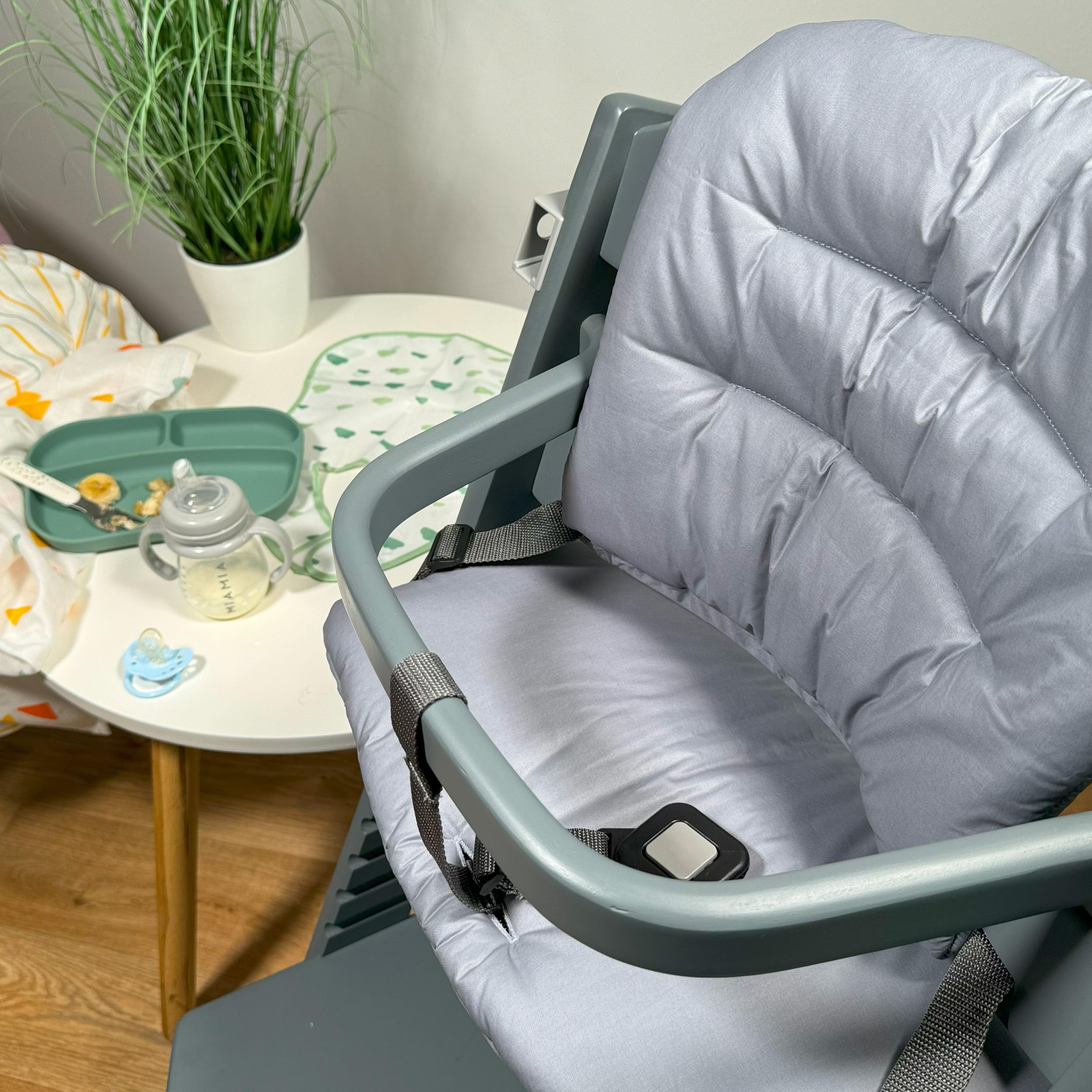 LaLoona Cuscino Seduta Seggiolone Pappa Per Safety 1st/Bebeconfort Timba - Cuscino Seggiolone Pappa Bimbo 2 Pezzi, OEKO-TEX Standard 100, Lavabile in Lavatrice - Grigio