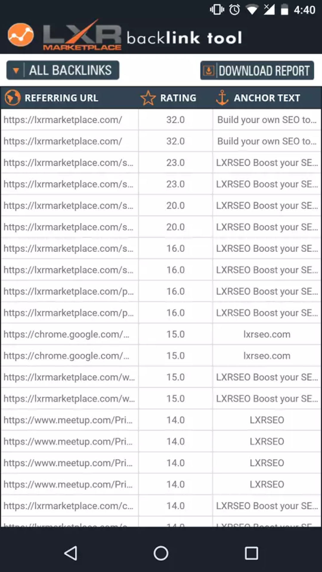 SEO Backlink Tool - App on Amazon Appstore