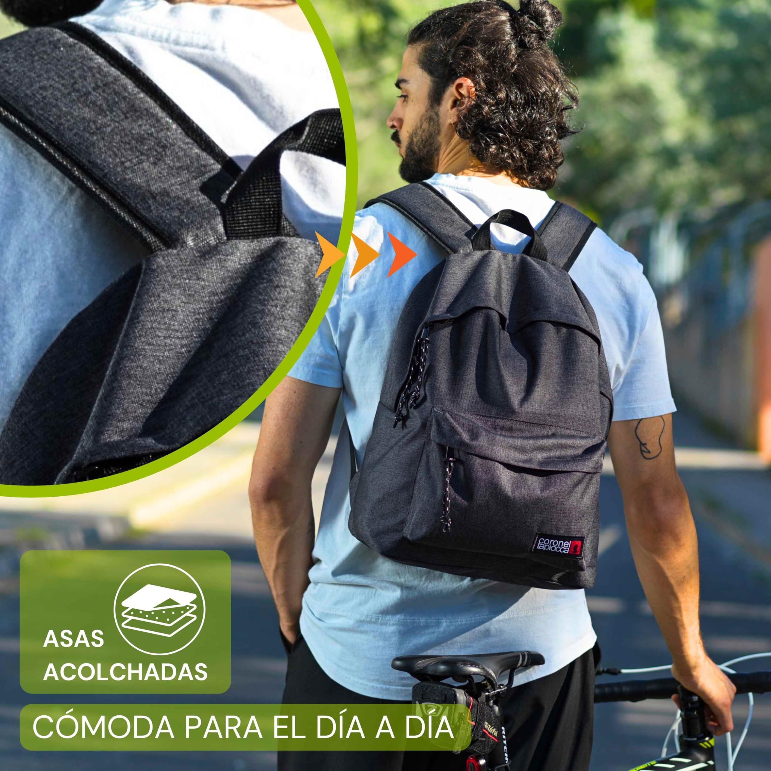 Coronel Tapioca Mochilas Hombre Mochila Hombre para trabajo, viaje, diario, escolar y escolares - 20L de Capacidad