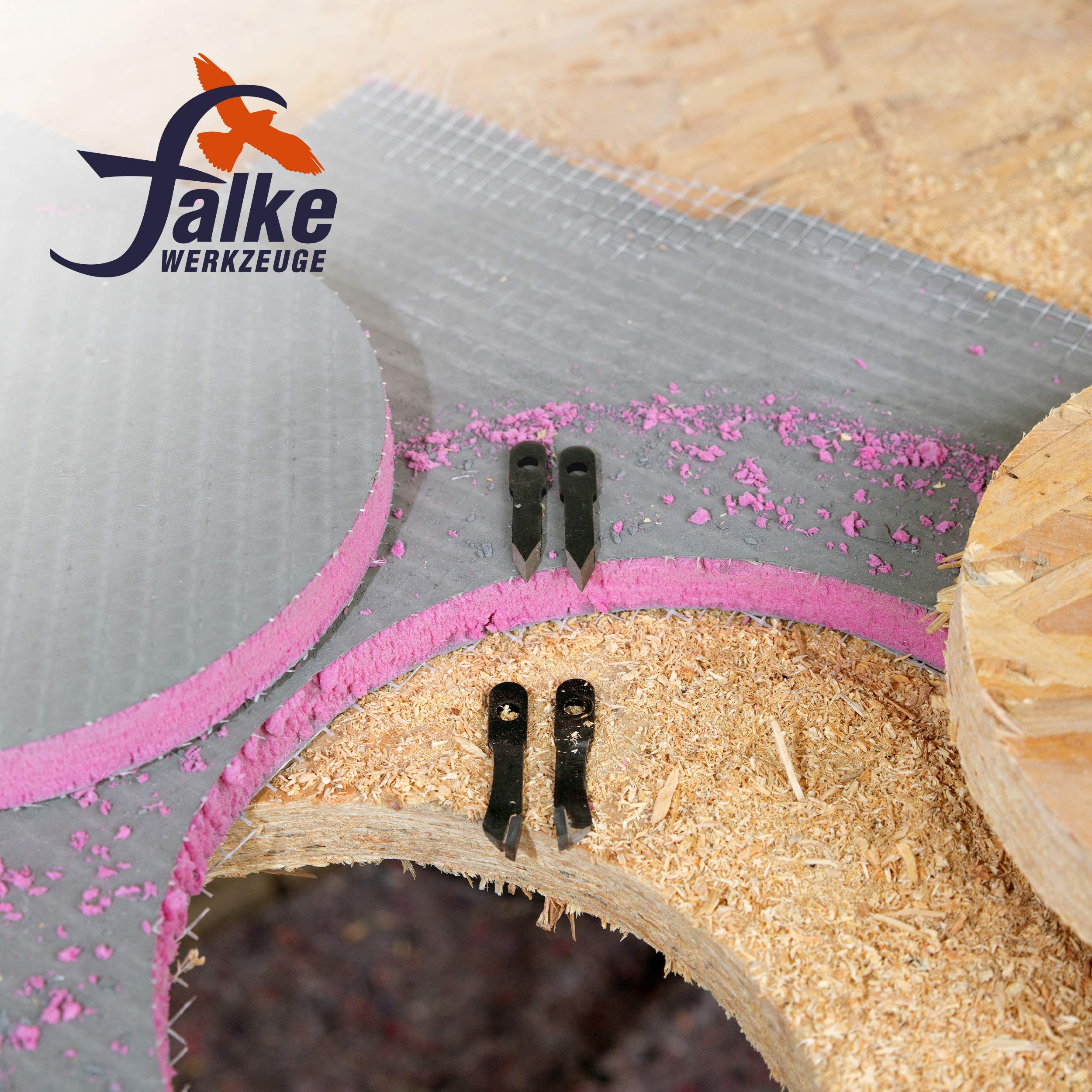 Falke FKS-X Plus - Cortador circular (48-230 mm, universal, para madera, plástico, placas de yeso, etc.), diámetro ajustable sin niveles, con cubierta protectora contra el polvo para sierras