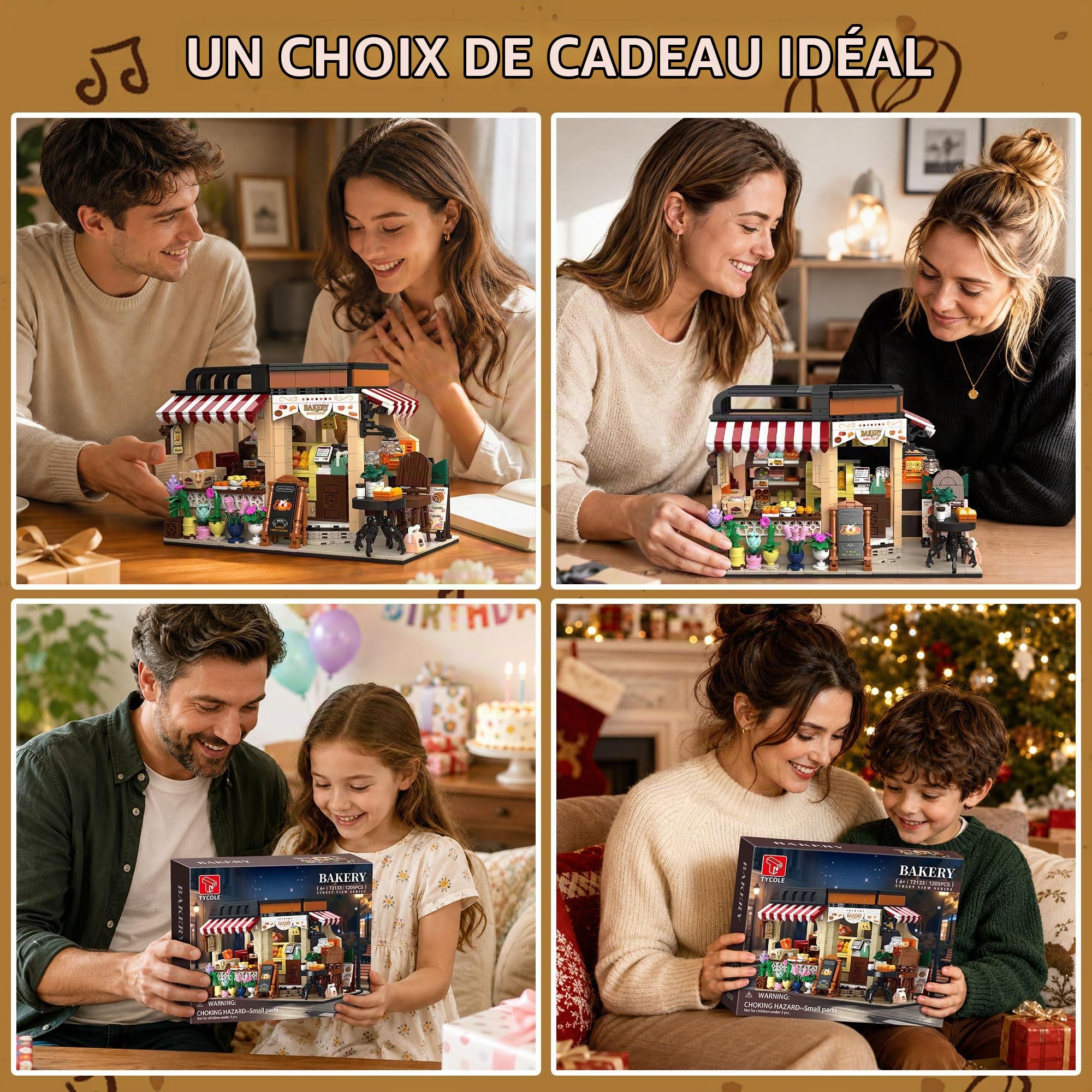 TYCOLE Jeu de Construction City Baking House, 1200 Pièces, sur Le Thème de la Gastronomie, Décoration Amusante pour la Maison et Le Bureau, Cadeau pour Les Enfants de 6 Ans et Plus et Les Adultes