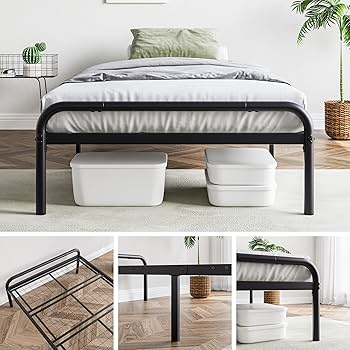 Amazon.co.jp: FOUBAM メタルプラットフォームベッドフレーム、金属鉄