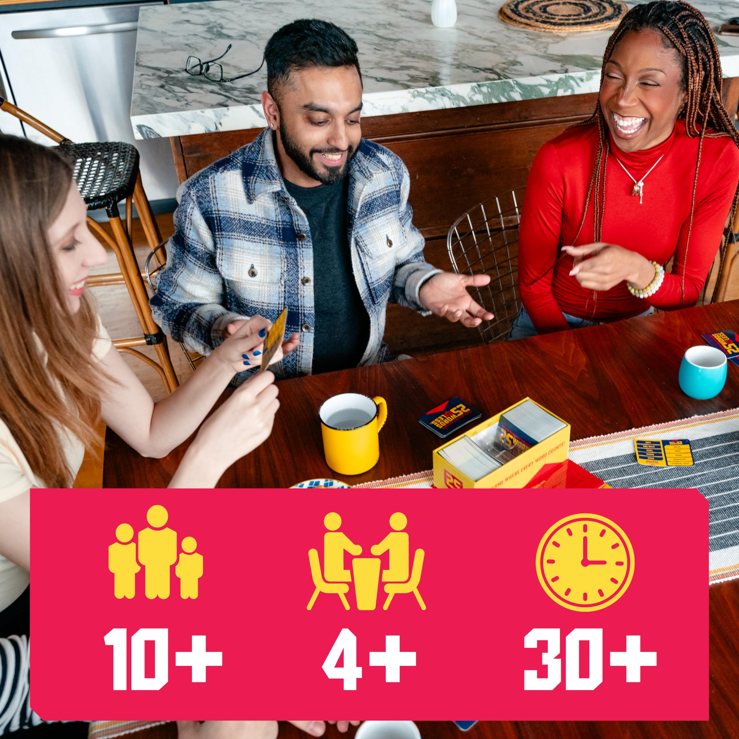 Brettspiel mit 25 Wörtern oder weniger, finden Sie die geheimen Wörter heraus, bevor die Zeit abläuft, 300 Karten, Timer und Countdown-Brett inklusive, schnelles Partyspiel für Familien und Erwachsene