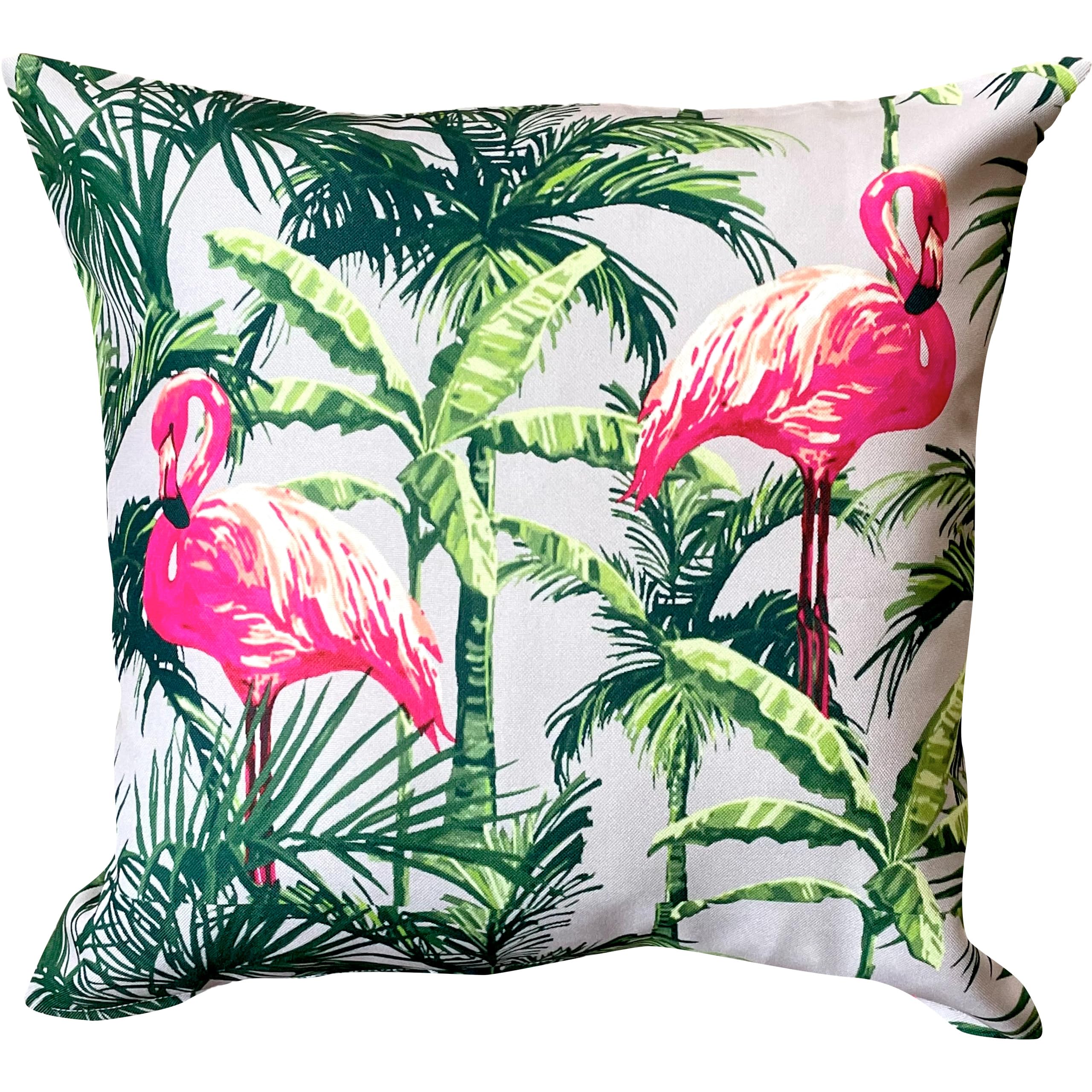 Ragged Rose Flamingos Showerproof Garden Cushion Covers - 44 Cm X 44 Cm Printed Sofa & Outdoor Seat Cushion Covers For Garden & Patio - Non-Fading & Reversible
