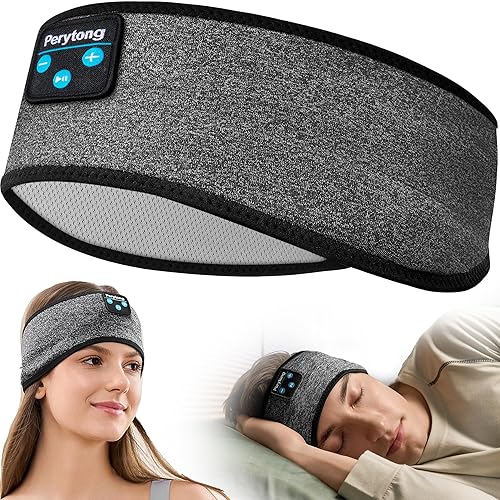 Perytong Audífonos para dormir, diadema suave y elástica, diadema cómoda con Bluetooth, geniales dispositivos tecnológicos, guía de regalos para