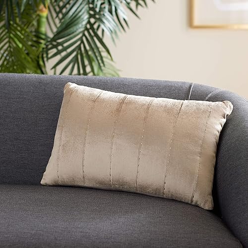 Safavieh Home Collection Gressa - Almohada decorativa color champán (12.0 x 20.0 in), color champán