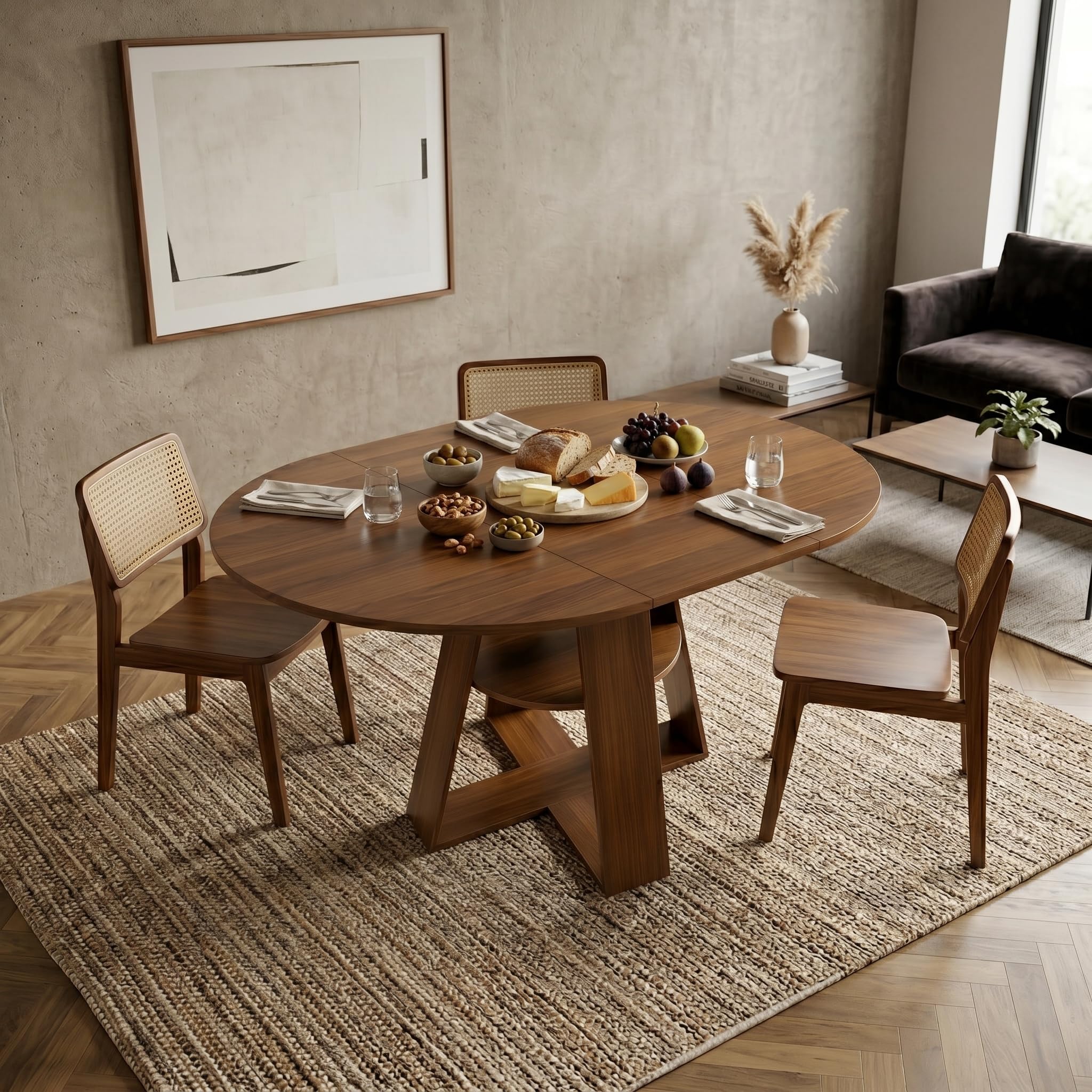 Tavolo da pranzo allungabile, 100/140 x 100 x 75 cm (larghezza x profondità x altezza), tavolo da cucina salvaspazio, tavolo da pranzo in legno, tavolo da giardino allungabile per cucina e