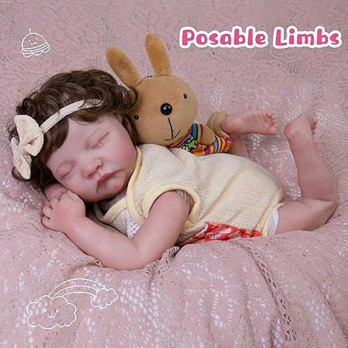 Miniatura 3 de Muñeca Reborn de 17 pulgadas, muñeca realista de bebé recién nacido, de cuerpo completo, de vinilo para dormir, muñecas de bebé de la vida real con