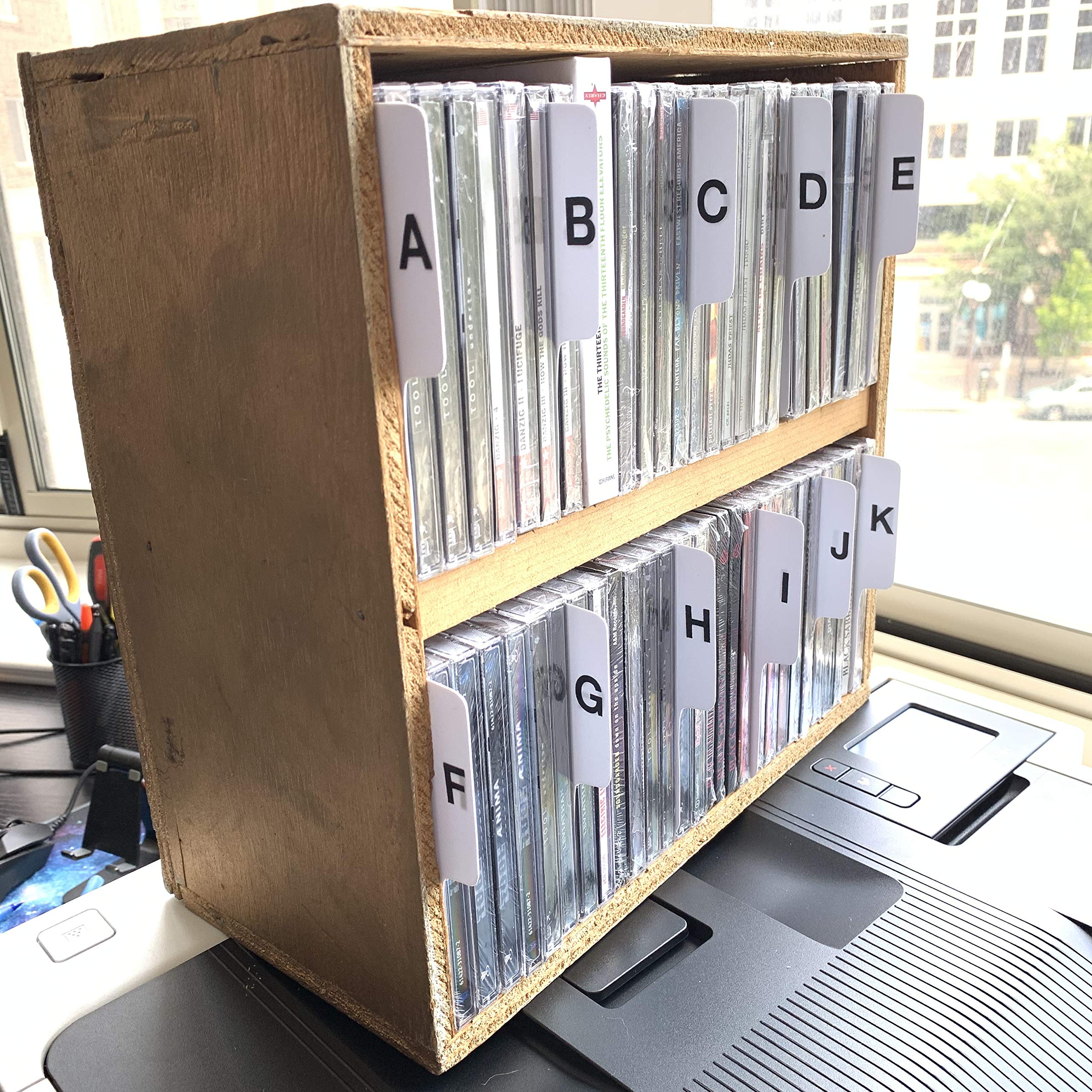 Buy A to Z White Vertical CD Dividers with Black Vinyl Alphabetical Lettering C.D. Compact Disc