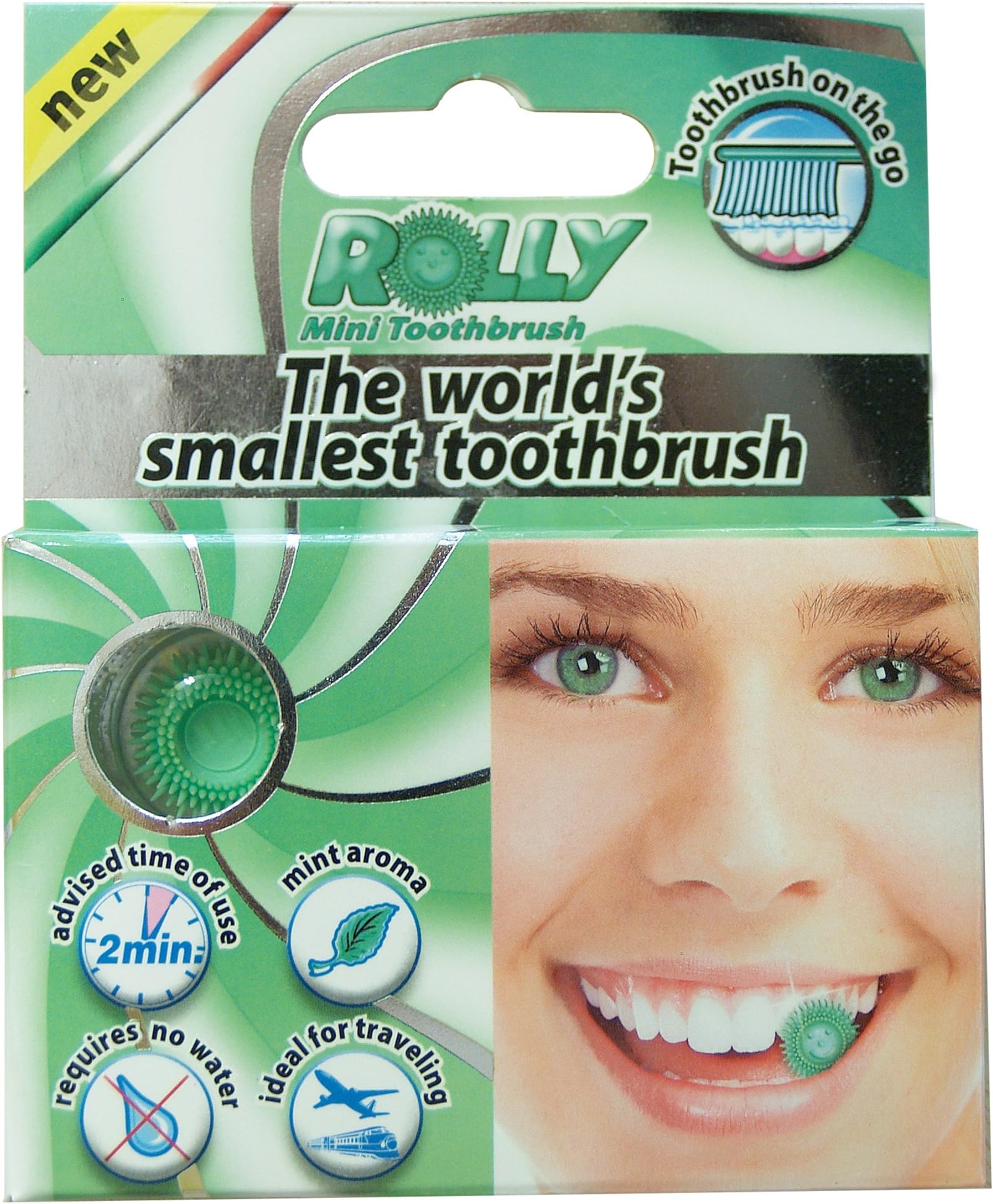 Rolly Disposable toothbrush. Mint Aorma. 4 packs with a blister of 6 brushes. RB1103