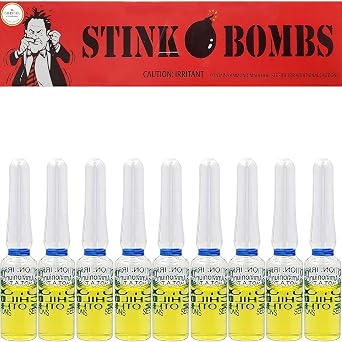The Dreidel Company Hilarious Stink Vials Prank Kit - 3-Pack of Nasty Odor Glass Bottles for Epic Jokes 3-Pack 9 Vials